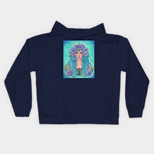 Mermaid sea goddess art by Renee Lavoie Kids Hoodie